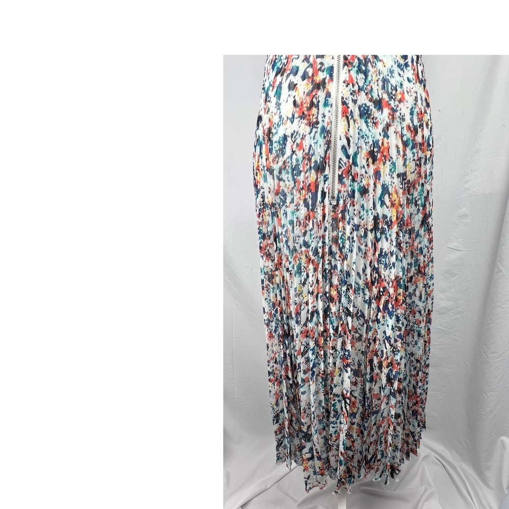 Anthropologie Plenty by Tracy Reese Dress 4 Morgan Multi Speckle Pleated Hi Low - Picture 8 of 11